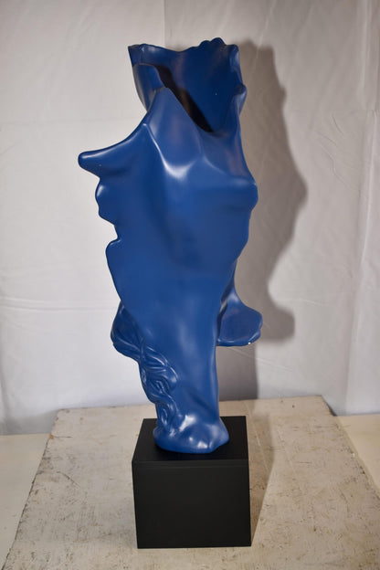 Abstract Modern Lovers Blue Resin Statue 12" x 8" x 26"H