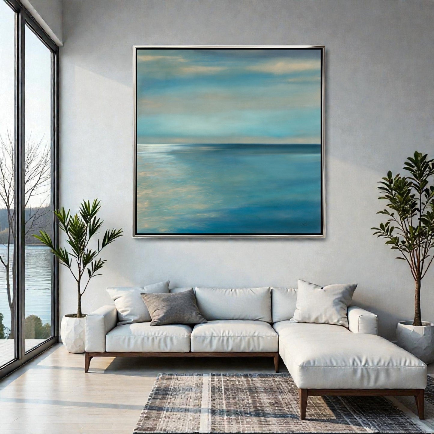 NIFAO Limited Edition Horizon by Mario Themme Abstract Art 41"x41"