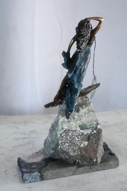 Manel Vidal Emerge Bronze Maiden on Amethyst Geode Ebano 11"x7"x16"H