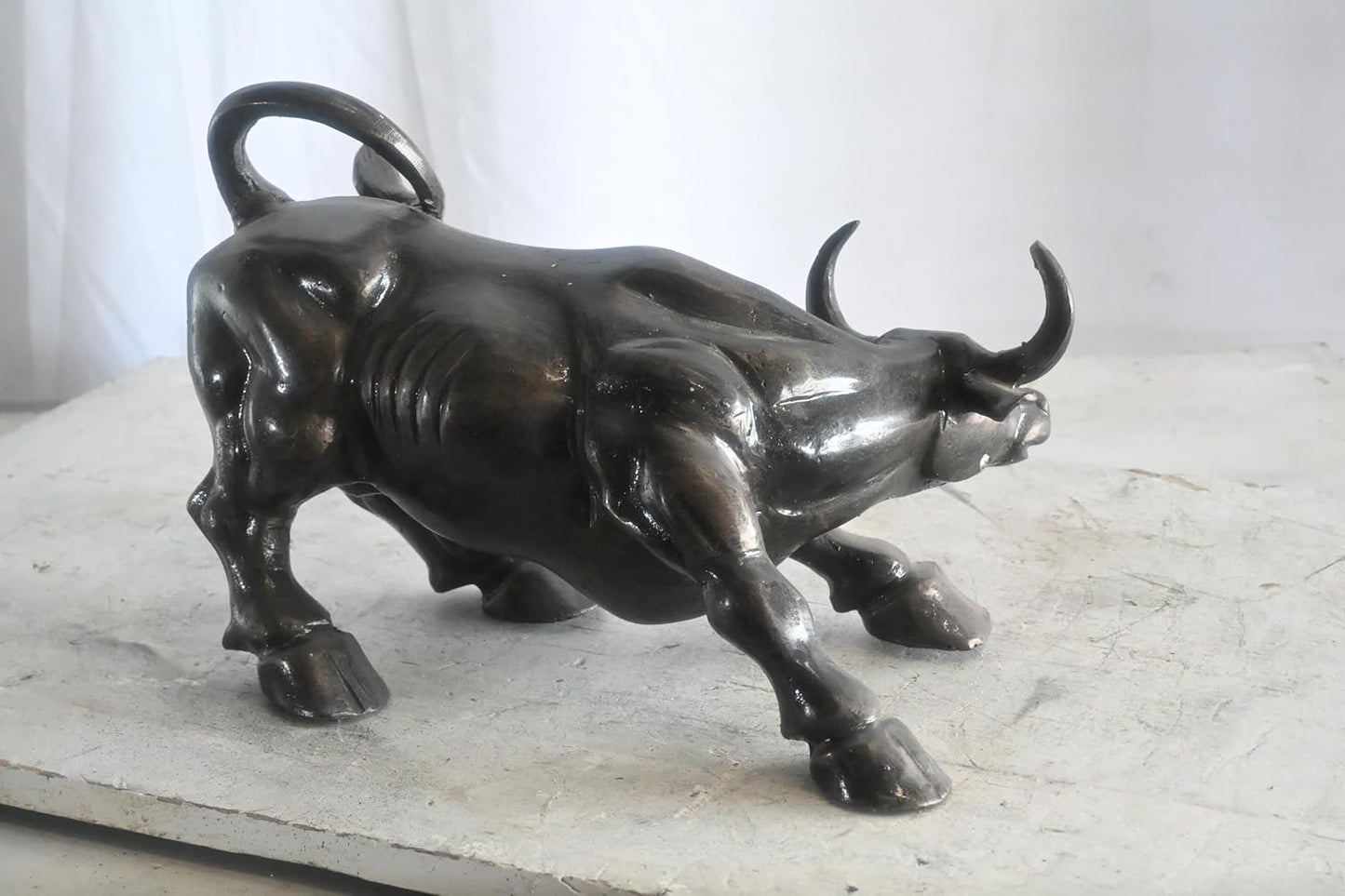 Iconic Charging Bull Aluminum Tabletop Sculpture Replica 19"x10"x10"H