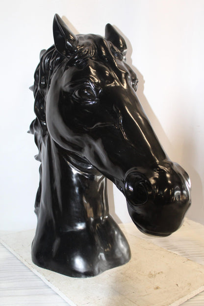 Pure Elegance, Fiberglass Black Stallion Bust 36" x 14" x 36"H