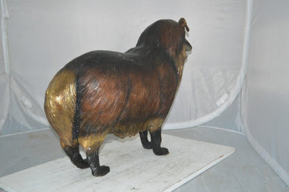 Collie Dog Bronze Statue -  Size: 31"L x 9"W x 24"H.