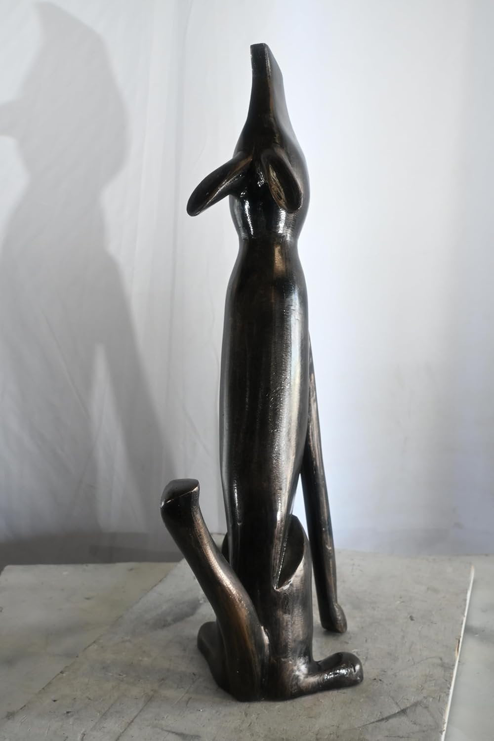 Howling Coyote Large Aluminum Statue Wildlife Collection 14"x8"x34"H