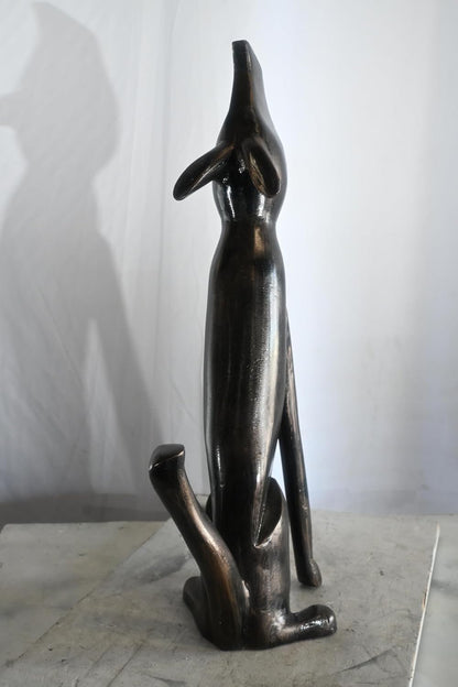 Howling Coyote Large Aluminum Statue Wildlife Collection 14"x8"x34"H