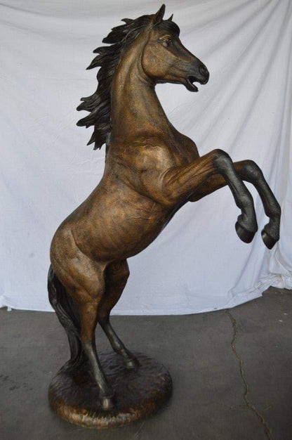 Beautiful stallion horse bronze statue -  Size: 47"L x 28"W x 74"H.