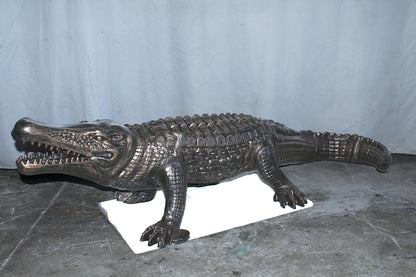 Life Size Aluminum Alligator Statue Sculpture Decor 72"x25"x21"H