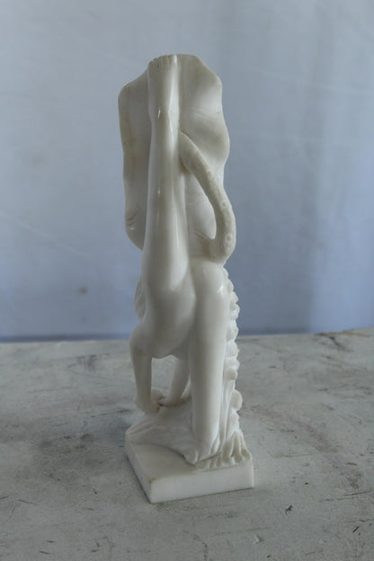 NIFAO Marble Woman Diving for a Pearl Marble Sculpture 4" x 4" x 12"H