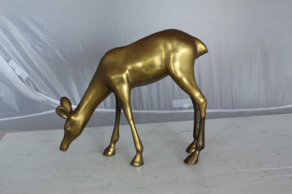 Two Tone color deer bronze statue -  Size: 13"L x 4"W x 11"H.