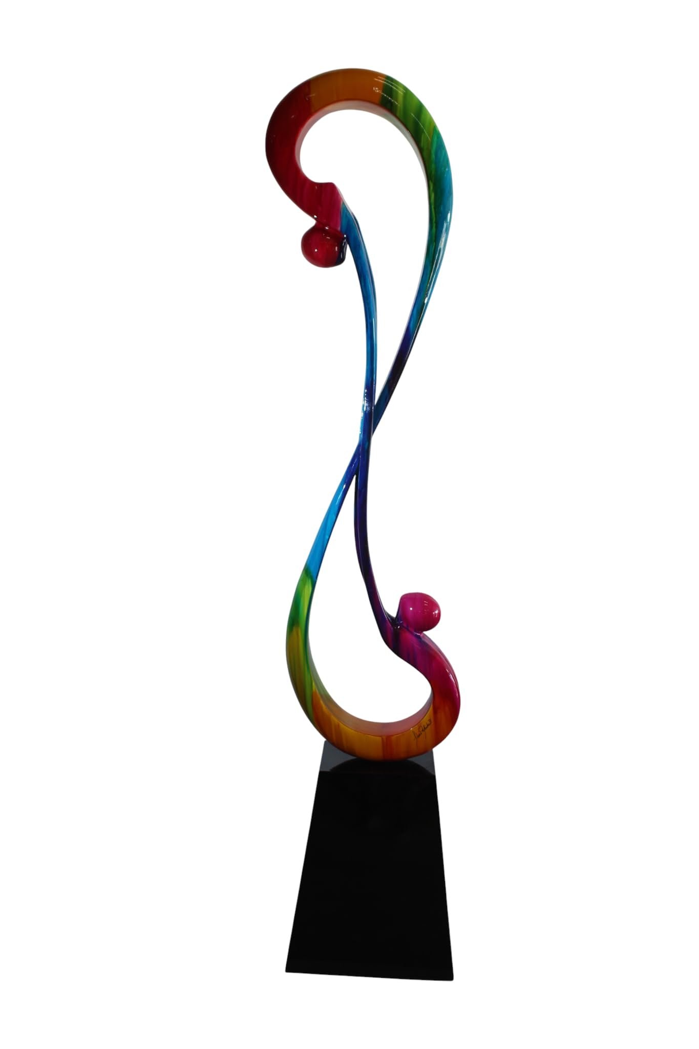 NIFAO Large Rainbow Infinity Love Sculpture by Liliana Mendez Bronze 16"x12"x80"H