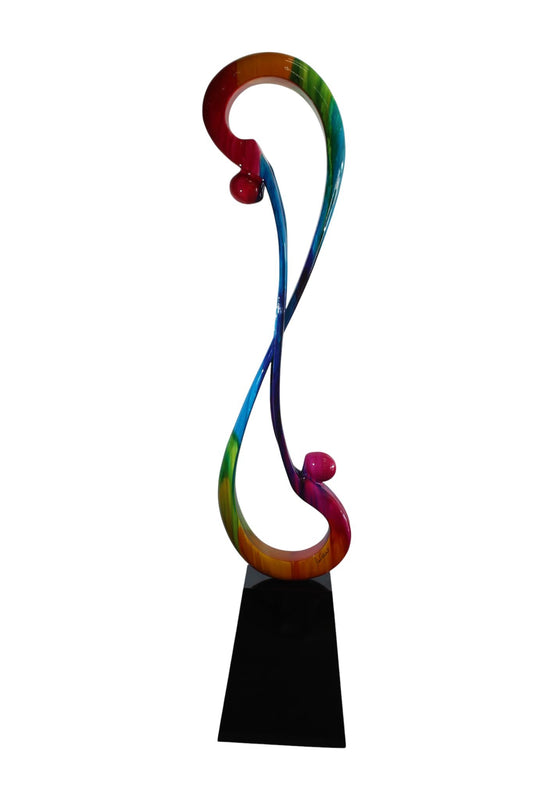 NIFAO Large Rainbow Infinity Love Sculpture by Liliana Mendez Bronze 16"x12"x80"H