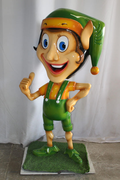 Fiberglass Clown Green hat Statue, Big Top Charm for Your Space 35" x 22" x 70"H