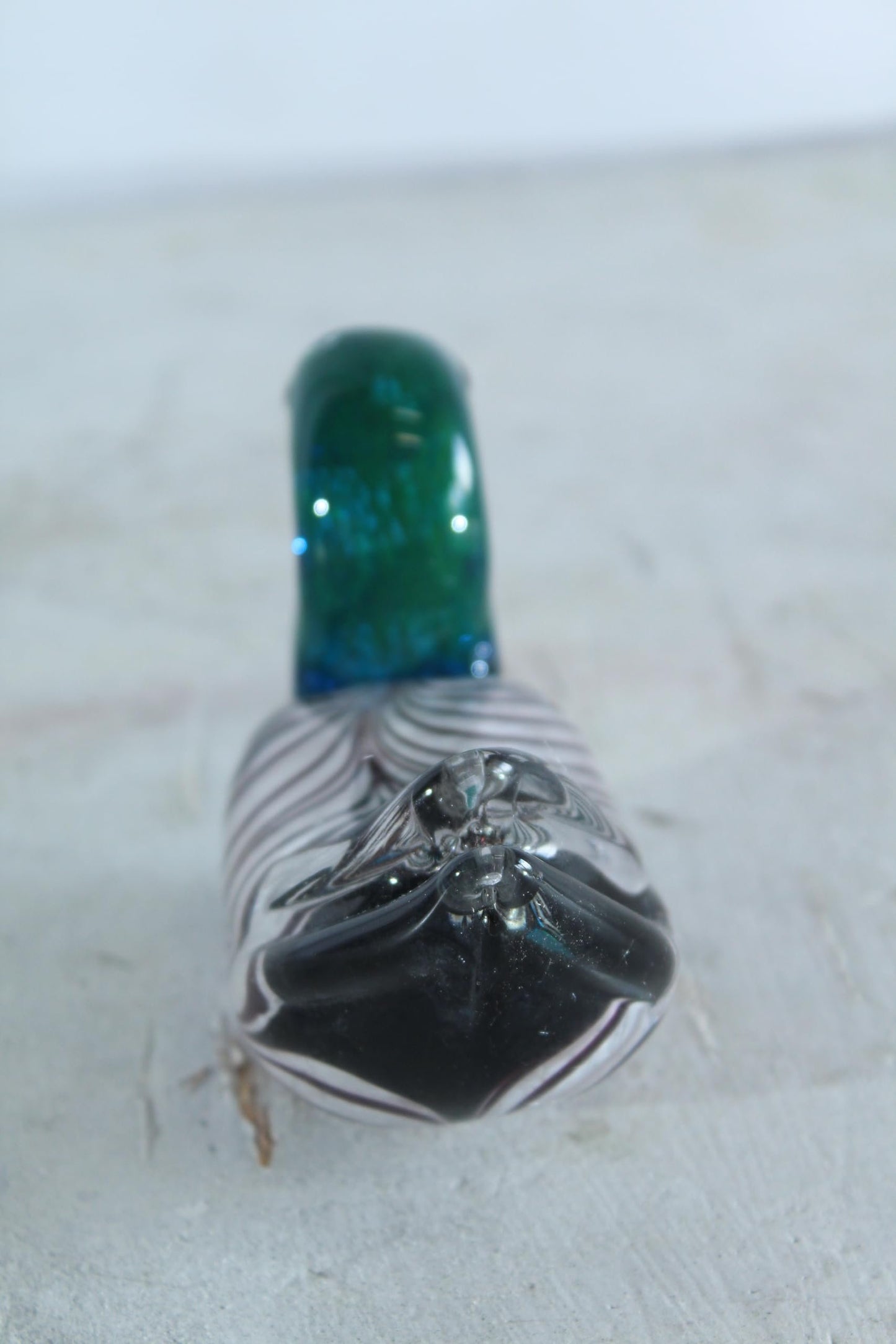 NIFAO Glass Duck Figurine Hand Blown Art Glass Tabletop Decor 6" x 3" x 3"H