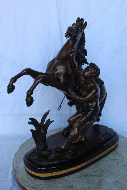 Guillaume Coustou Replica of Marley Horse Bronze Statue 20" x 10" x 25"H