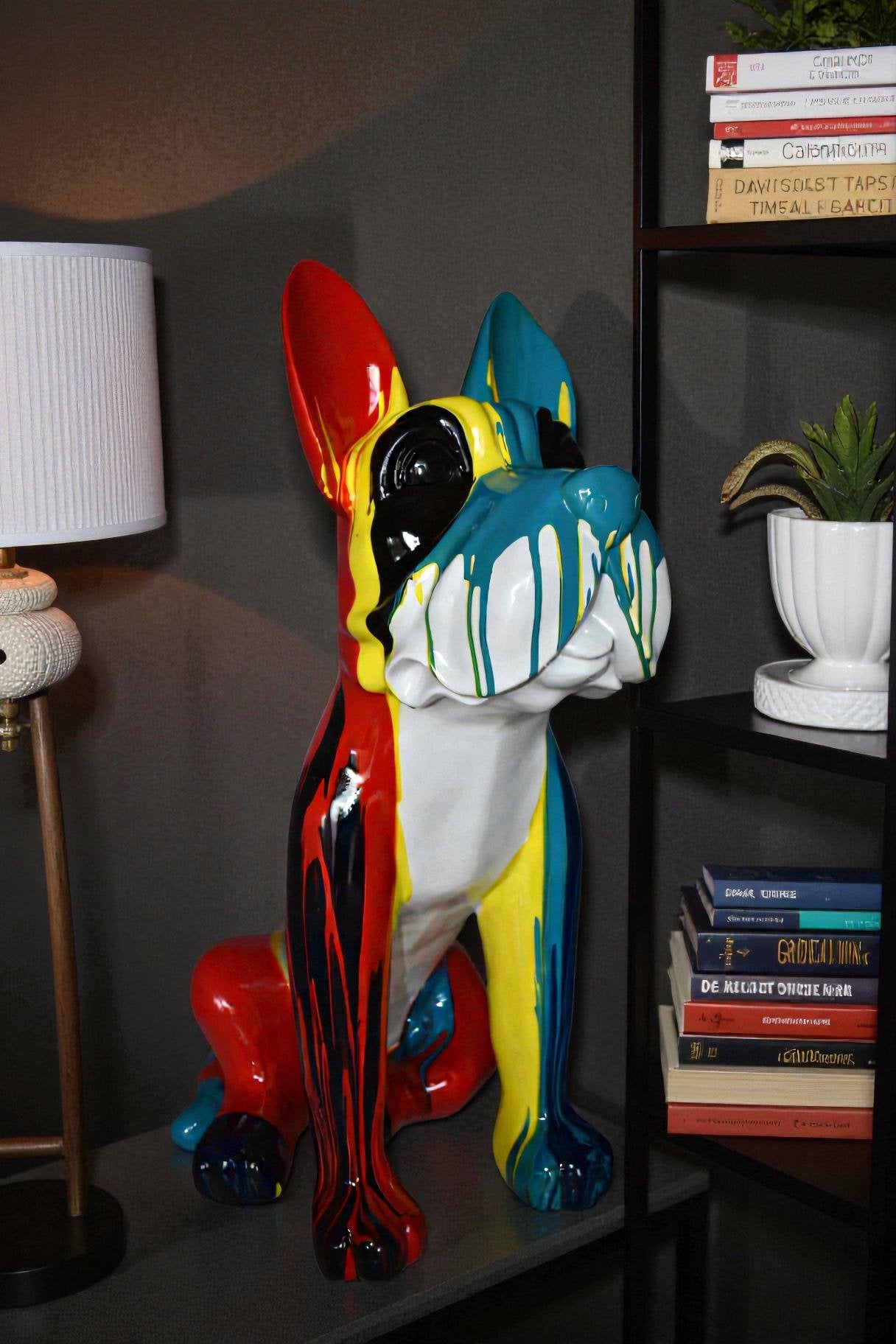 Modern Art of a Graffiti Great Dane Dog Made of Resin Size: 20" x 11" x 28"H