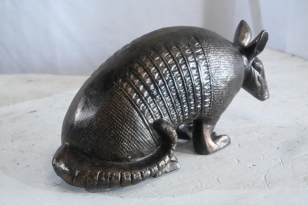Foraging Armadillo Sculpture Aluminum statue Bronze Tone Finish 12"x6"x7"H
