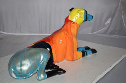 Modern Looking Greyhound Dog Statue Made of Resin Size: 19" x 9" x 12"H