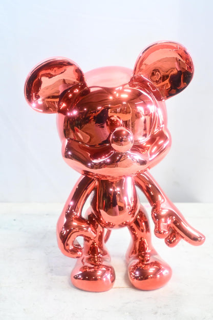 Rose Gold Mouse Cartoon Character Resin Sculpture Figurine 12"x9"x16"H