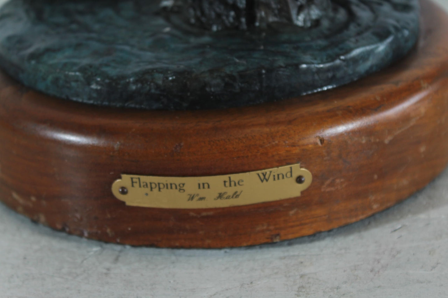 NIFAO Bronze Duck Flapping in The Wind by William Hald on Wood Base 16"x12"x31"H