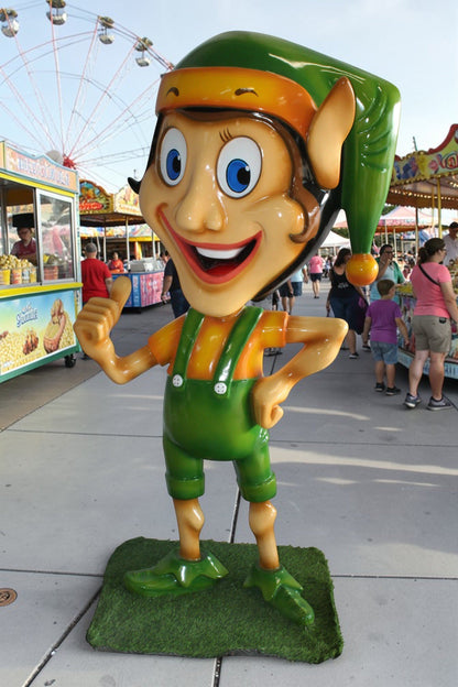 Fiberglass Clown Green hat Statue, Big Top Charm for Your Space 35" x 22" x 70"H