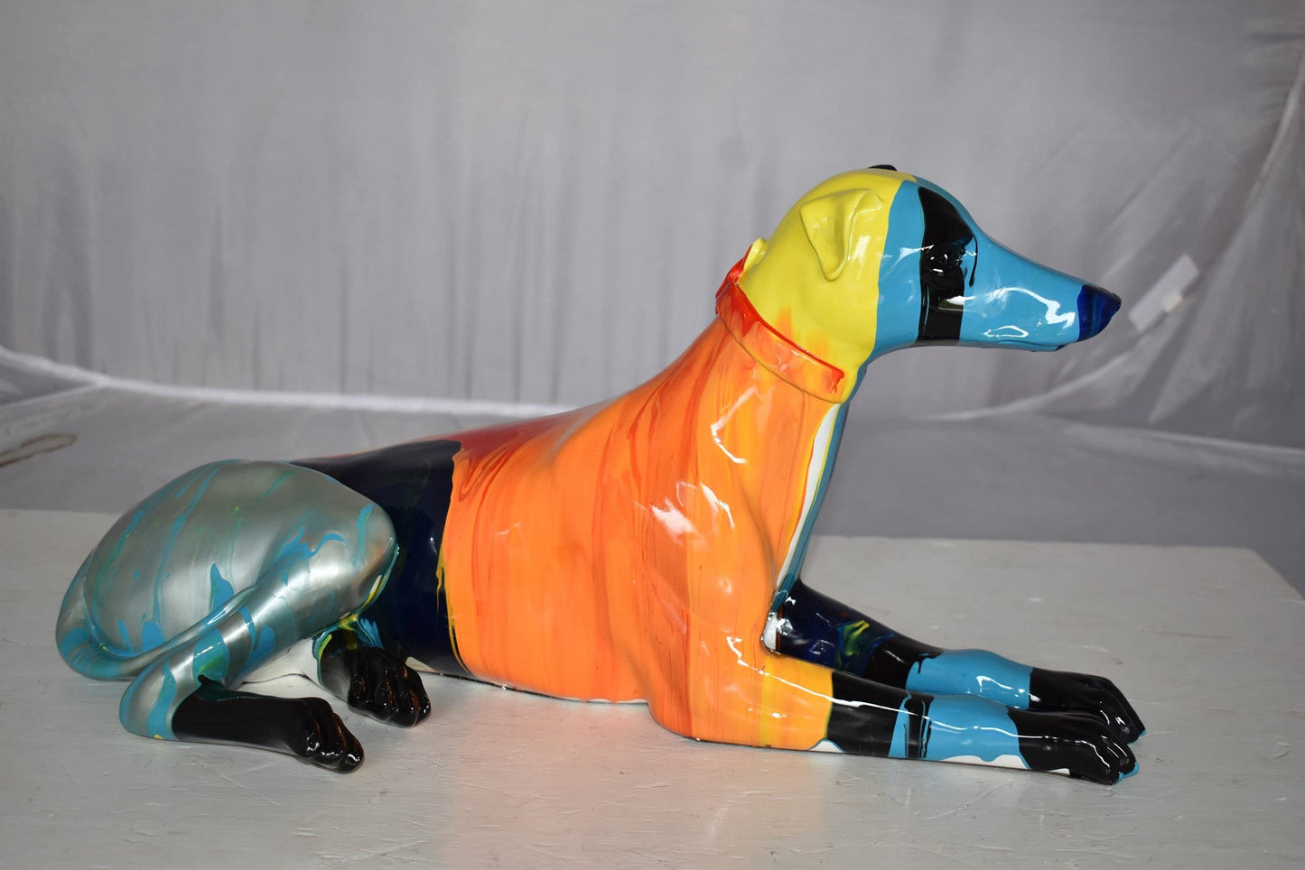 Modern Looking Greyhound Dog Statue Made of Resin Size: 19" x 9" x 12"H