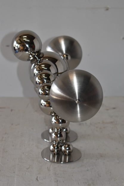 Modern Art Weightlifter Second Pull Position Chrome Statue Size: 20" x 9" x 12"H