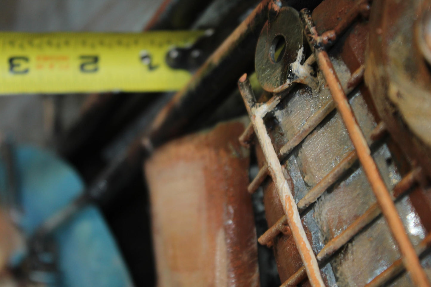 Vintage Motorcycle and Gas Pump Painting on Metal with 3D Effect 79" x 2" x 40"H