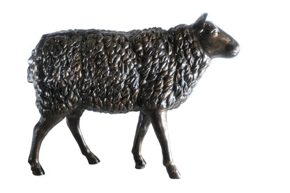 Aluminum Standing Sheep Sculpture Dark Bronze Patina Art 46"x17"x34"H