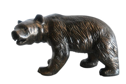 Walking Grizzly Bear Handcrafted Aluminum Wildlife Decor 15"x6"x10"H