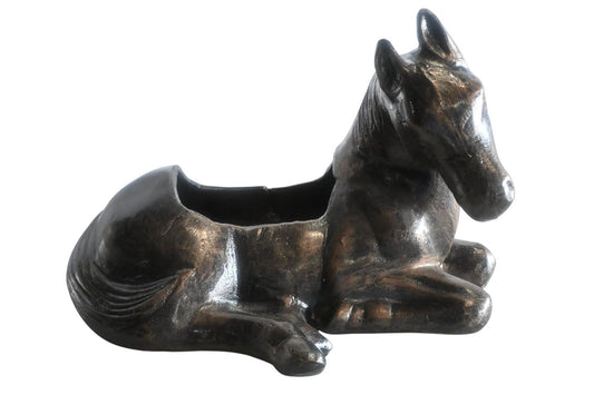 Resting Foal Horse Aluminum Planter Sculpture Home Decor 17"x12"x12"H