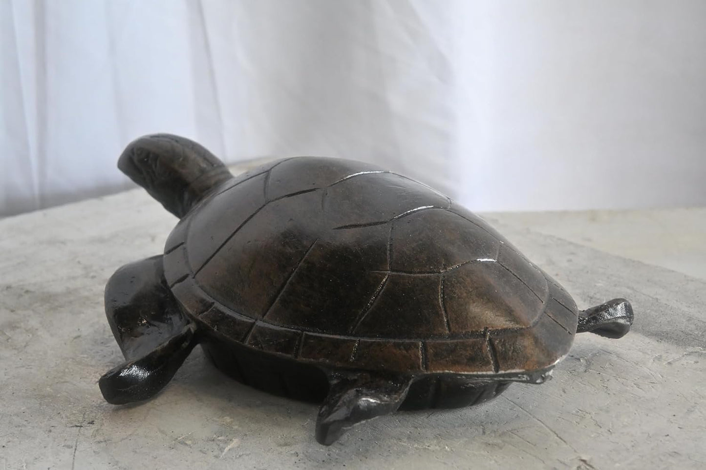 Hand Sculpted Sea Turtle Tabletop Aluminum Coastal Decor 15"x8"x10"H