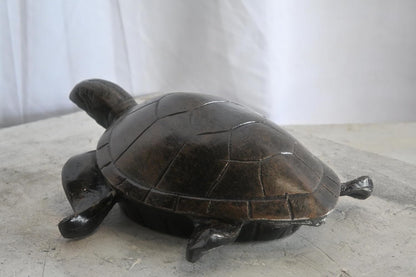 Hand Sculpted Sea Turtle Tabletop Aluminum Coastal Decor 15"x8"x10"H
