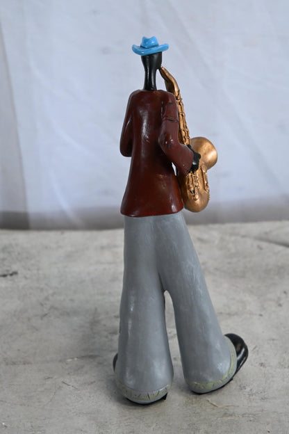 NIFAO Jazz Saxophone Player Resin Figurine Musician Statue 4"x3"x10"H