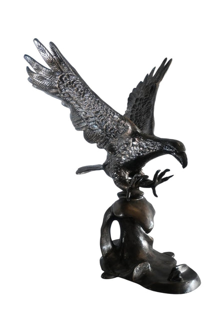 Aluminum Bald Eagle Landing Wings Spread Dark Bronze Art 32"x27"x42"H