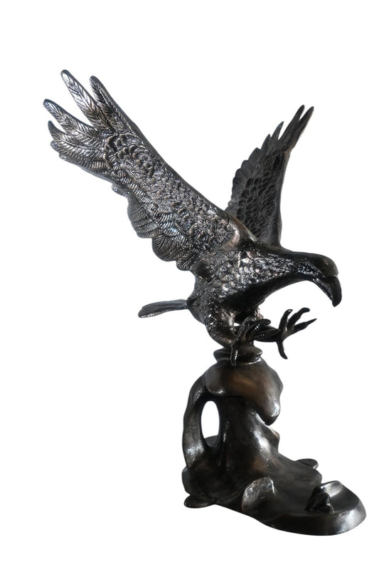 Aluminum Bald Eagle Landing Wings Spread Dark Bronze Art 32"x27"x42"H