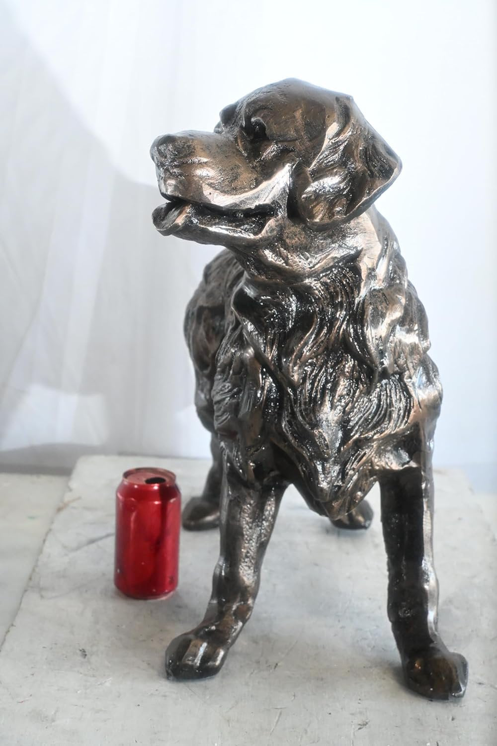 Standing Golden Retriever Handcrafted Aluminum Dog Decor 23"x12"x21"H