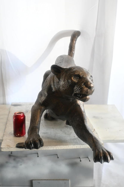 Prowling Panther Crouching Large Aluminum Wildlife Decor 59"x16"x21"H