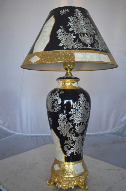 Gold and Silver lamp made of resin -  Size: 18"L x 18"W x 30"H.