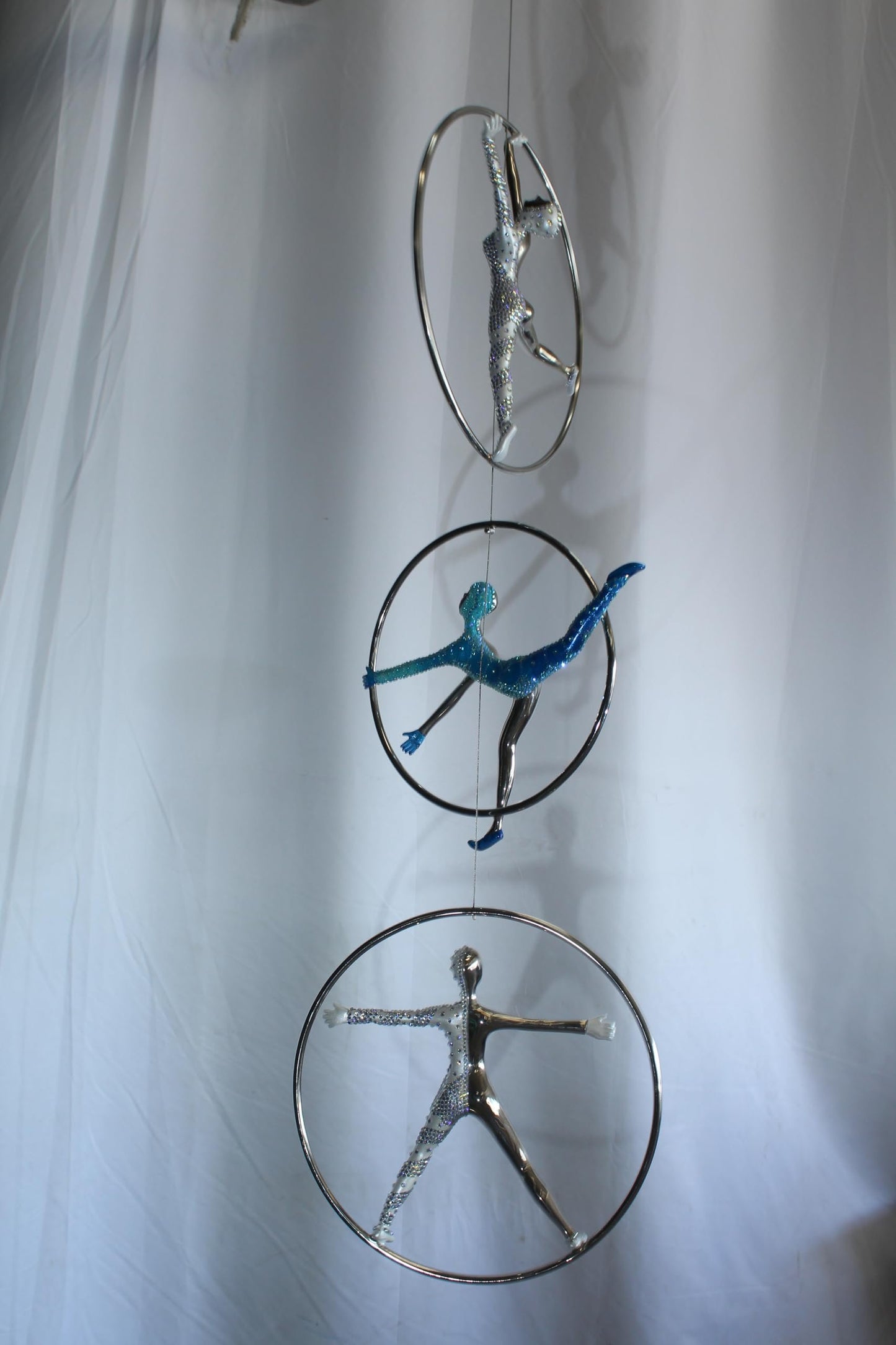 Bronze Sculpture Momentum by Liliana Mendez Hanging Mobile 16"x2"x52"H