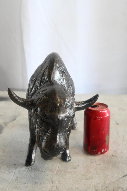 Detailed American Bison Buffalo Tabletop Aluminum Statue 16"x7"x11"H