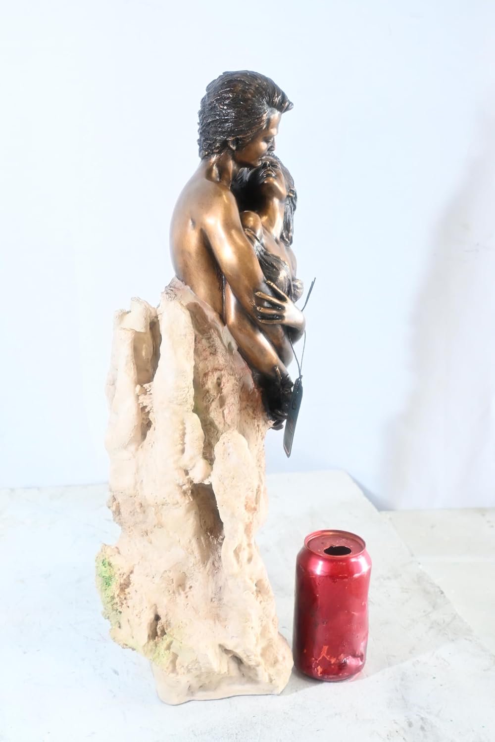 Manel Vidal Pasion Bronze Lovers Embrace Sculpture Ebano 11"x7"x20"H