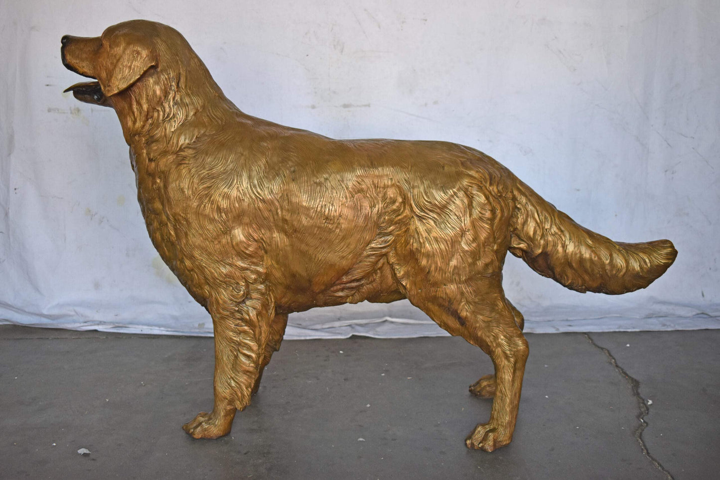 Labrador Retriever Dog Bronze Statue Light Color Finish - Size: 56" x 13" x 36"H