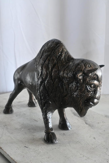 Charging American Bison Buffalo Aluminum Wildlife Statue 23"x8"x16"H