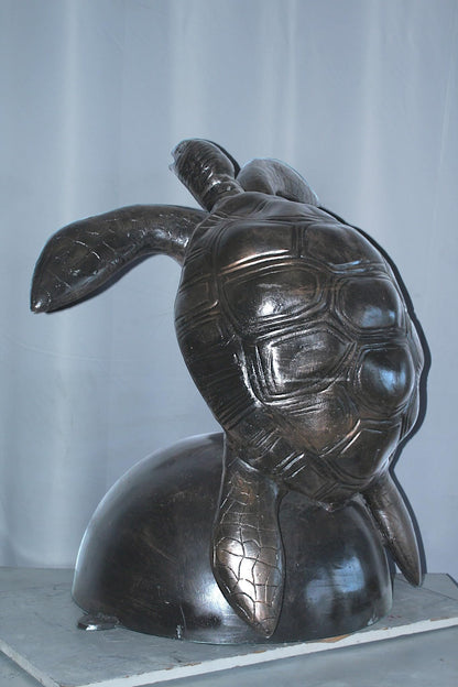 Large Aluminum Sea Turtle Statue Sculpture Decor 33"x24"x36"H