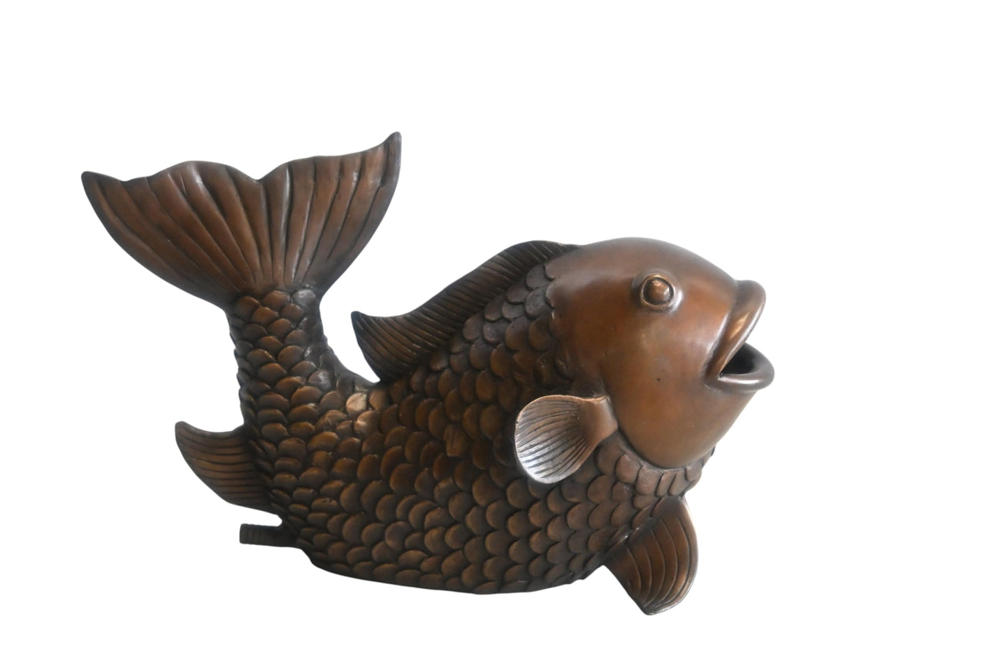 Bronze Koi Fish Fountain Sculpture Garden Water Feature 15"x7"x9"H