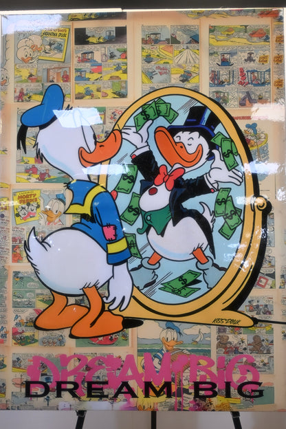 Dream Big Wealthy Duck Reflection Pop Art Canvas 40"x60"