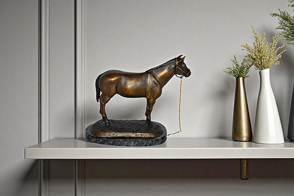 Standing Horse Limited Edition Bronze Statue by Bob Beeler Size: 12" x 6" x 10"H