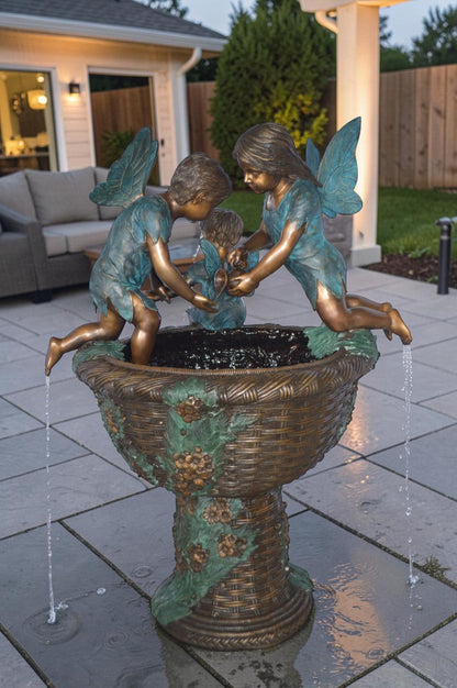 Three Ferries on Fountain Bronze Statue -  Size: 41"L x 38"W x 55"H.