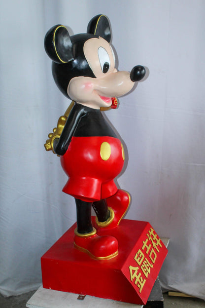 Large Cartoon Girl Character Holding Gold Bowl Statue 21" x 21" x 47"H