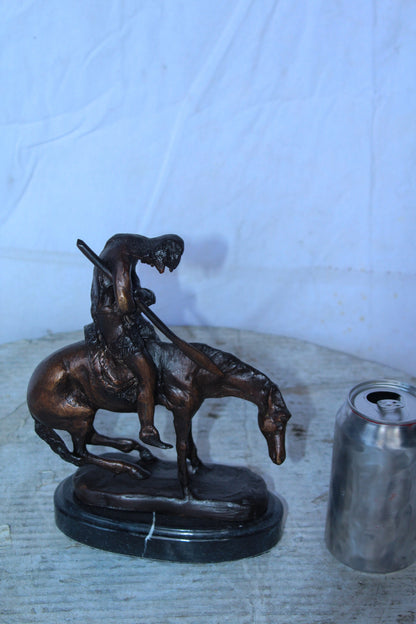 End of The Trail by Remington Bronze Statue Replica, Western Decor 6" x 3" x 9"H