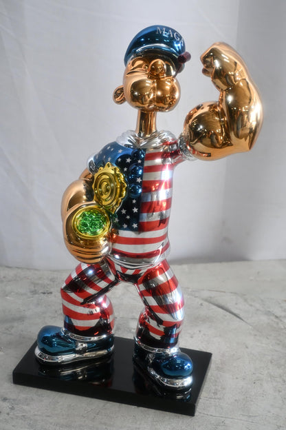 Popeye MAGA Statue Resin Patriotic Figurine 11"x6"x17"H